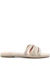 Aquazzura Playita Slides In Neutrals