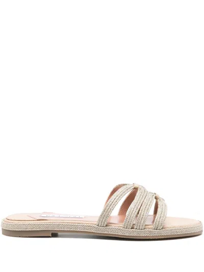 Aquazzura Playita Slides In Neutrals