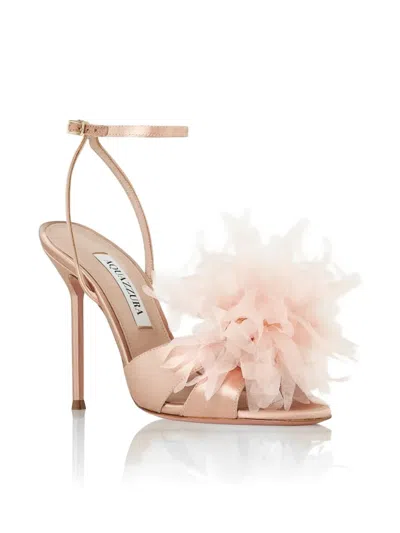 Aquazzura Poème Flower-embellished Ankle-strap Sandals In Multi