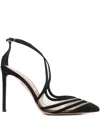 Aquazzura Point Toe Strap Heel In Black