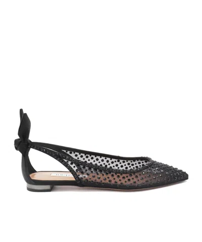 Aquazzura Pointed Flat Shoes In Black