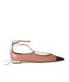 Aquazzura Gabi Pointed-toe Ballet Flats In Neutral
