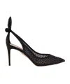 Aquazzura Bow Tie 105 Crystal Tulle Pointed-toe Flats