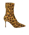 Aquazzura Montmartre 50 Leopard-print Suede Ankle Boots In Brown