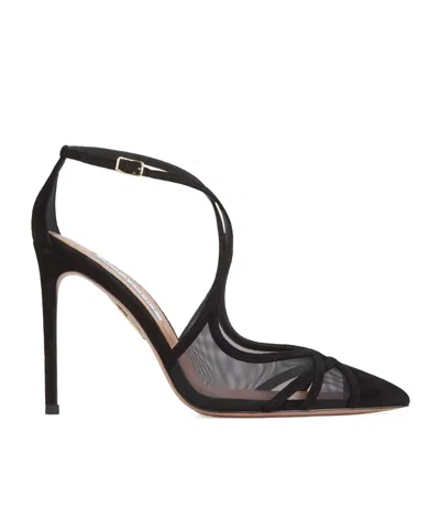 Aquazzura Pointed High-heeled Sandals In Black