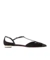 Aquazzura Suede Camille Flats In Black