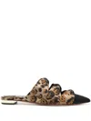 Aquazzura Pointed-toe Leopard-print Mules In Brown
