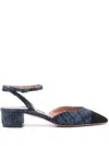 Aquazzura Pointed Toe Pump With Ankle Strap In Gray