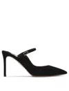 Aquazzura Pointed Toe Pumps With Ankle Strap In Black