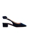 Aquazzura Black Slingback With Bow Detail In Black