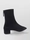 Aquazzura Pointed Toe Suede Ankle Boots With Block Heel