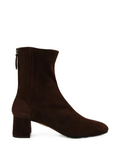 Aquazzura Pointed-toe Ankle Boots In Brown