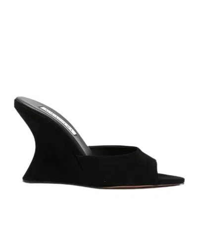 Aquazzura Pointed-toe High-heeled Sandals In Black