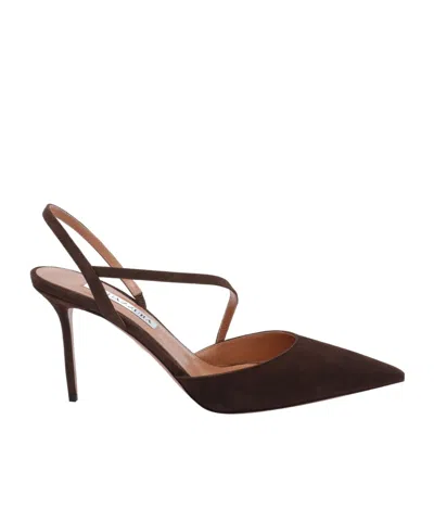 Aquazzura Pointed-toe High-heeled Sandals In Brown
