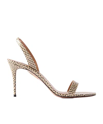 Aquazzura Polka-dot Leather Slingback Sandals In Nude