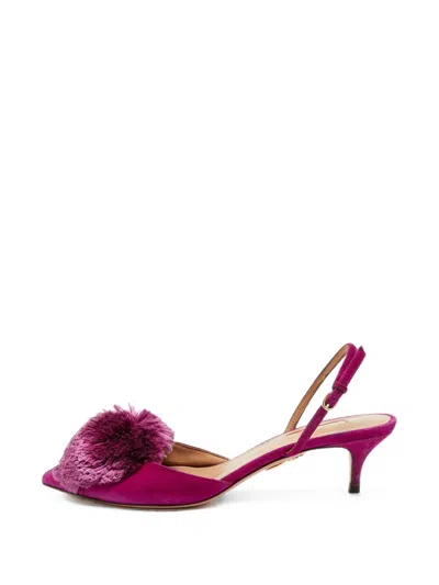Pre-owned Aquazzura Powder Puff Slingback Pumps In Pink