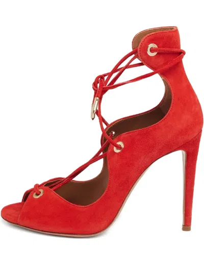 Pre-owned Aquazzura  100mm Tango Laced Sandals