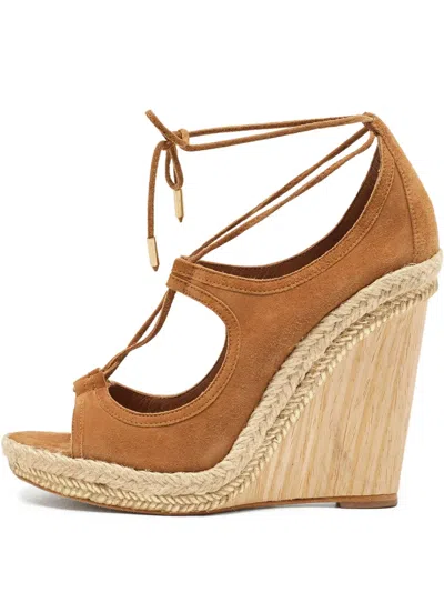 Pre-owned Aquazzura  110mm Christy Suede Wedge Sandals