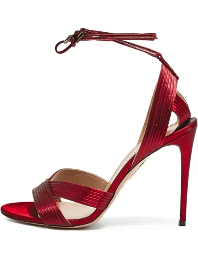 Pre-owned Aquazzura  115mm Ari Plissé-strap Stiletto Sandals