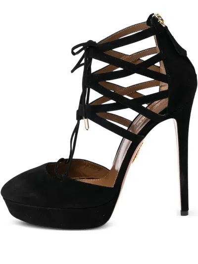 Pre-owned Aquazzura  140mm Belgravia Strappy Lace-up Platform Pumps