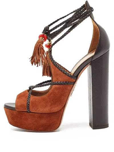 Pre-owned Aquazzura  140mm Tassel-embellished Sandals