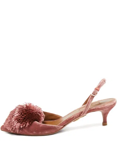 Pre-owned Aquazzura  50mm Powder Puff Pumps