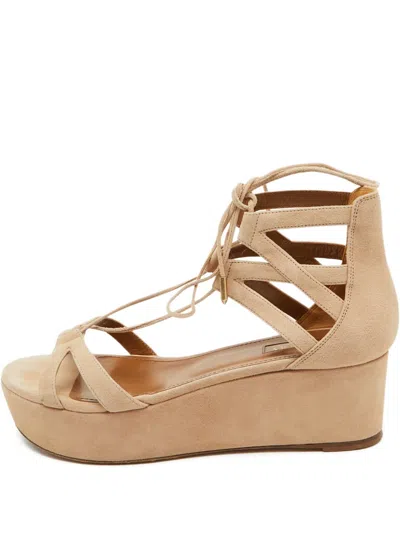 Pre-owned Aquazzura  55mm Wedge Sandals