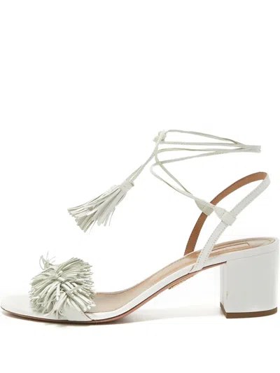 Pre-owned Aquazzura  55mm Wild Thing Fringe-embellished Sandals