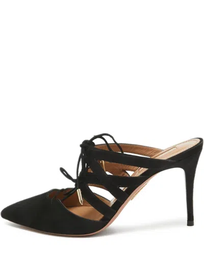 Pre-owned Aquazzura  85mm Belgravia Lace-up Mules