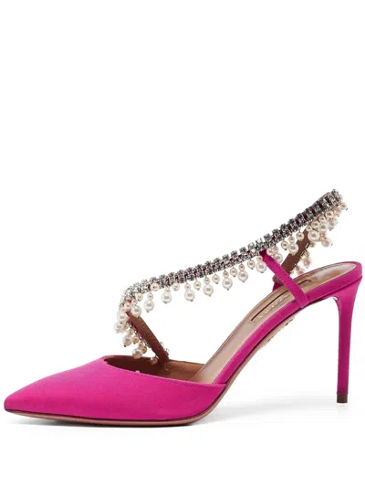 Pre-owned Aquazzura  85mm Exquisite Slingback Pumps
