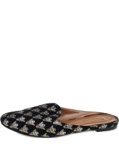 Pre-owned Aquazzura  Bee-embroidered Mules
