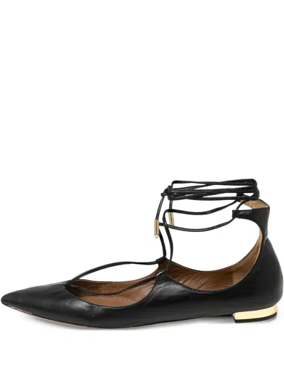 Pre-owned Aquazzura  Laced Flat Pumps