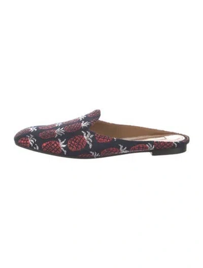 Pre-owned Aquazzura Printed Mules In Blue