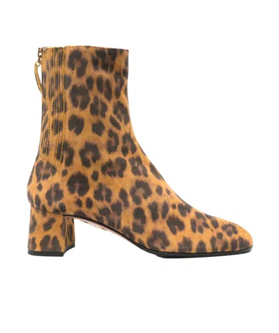 AQUAZZURA PRINTED SHORT BOOTS
