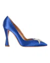 Aquazzura Proust 105 Pumps In Cobalt Blue Satin In Blue