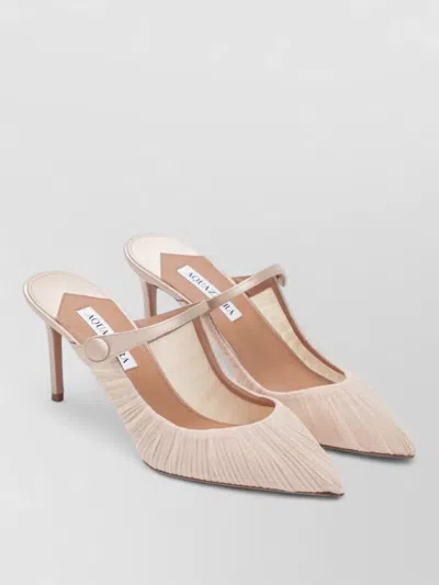 Aquazzura Pumps Open Back Pointed Toe Stiletto Heel In Neutral