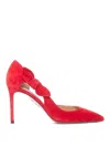 Aquazzura Very Bow Tie 105 Suede Point-toe Pumps In Rojo