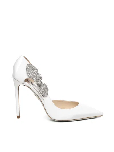 AQUAZZURA PUMPS VERY BOW TIE CRYSTAL