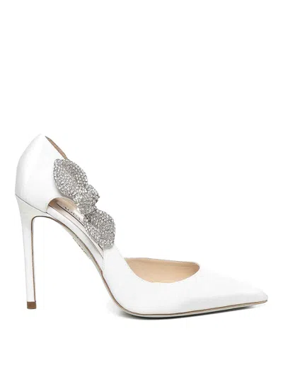 Aquazzura Pumps Very Bow Tie Crystal In White