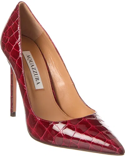 Aquazzura Brown Coco Printed Leather Purist Pump 105 In Red