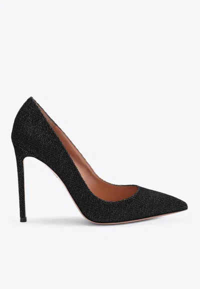 AQUAZZURA PURIST 105 RHINESTONE EMBELLISHED PUMPS