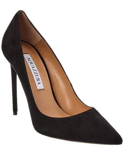 Aquazzura Purist 105 Suede Pump In Black