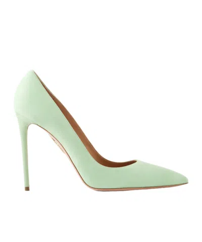 Aquazzura Purist 105 Suede Pumps In Green