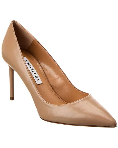 Aquazzura Purist 85 Leather Pump In Neutral