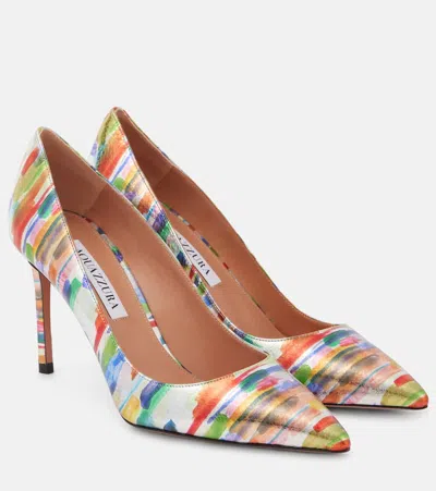 Aquazzura Purist 85 Leather Pumps In Multicoloured