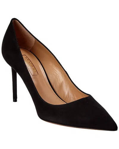 Aquazzura Purist 85 Suede Pump In Black