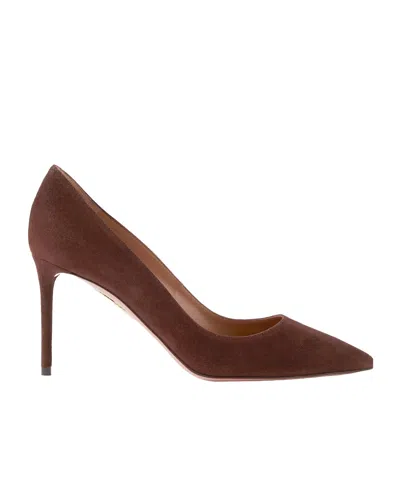 Aquazzura Purist 85 Suede Pumps In Red