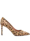 Aquazzura 85mm Purist Pumps In Animal Print