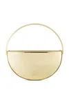 Aquazzura Mini Purist Mirrored Leather Pouch In Gold
