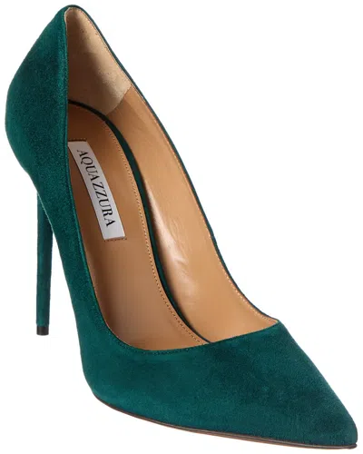 Aquazzura Purist Logo Suede Pump In Green